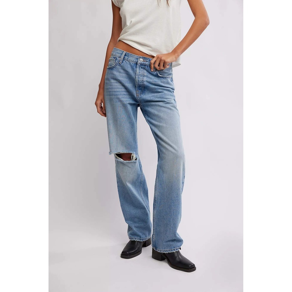 Free People x We the Free Holly Bootcut High Rise‎ Jeans Blue Wash 24 NWT